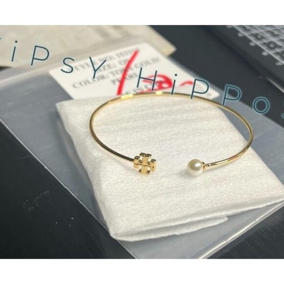 Authentic Tory Burch delicate Kira pearly cuff bracelet - Picture 5 of 5